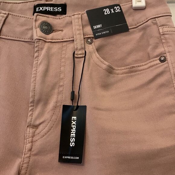 EXPRESS JEANS Mauve skinny super stretch Size 28 NWT - Picture 4 of 6